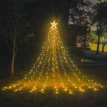 מפל עמיד למים מטאור זורם כוכב גשם LED מחרוזת אור חג המולד החתונה וילון נטיף קרח פיות מחרוזת גרלנד האיחוד האירופי/ארה 
